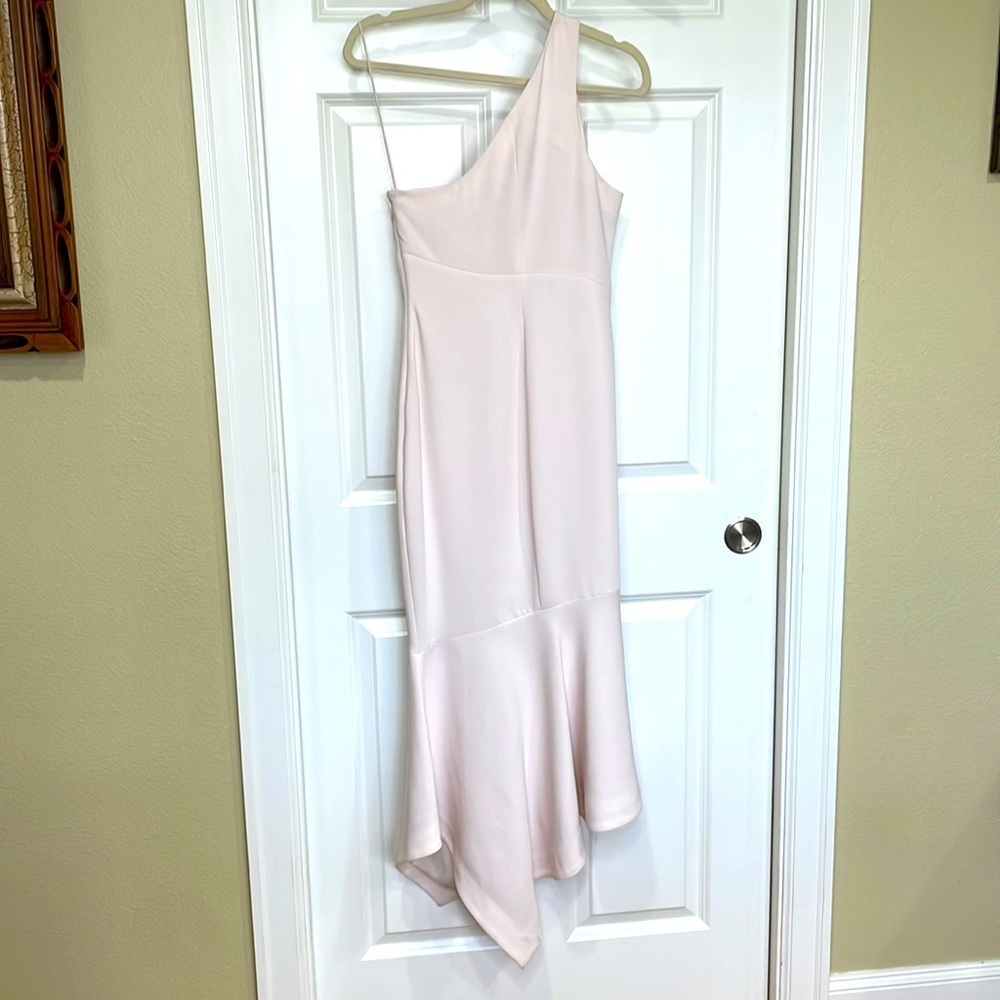 Cinq à Sept Dulcina One Shoulder Midi Formal Dress Size 6 Pink NWT Wedding Party - Picture 7 of 16
